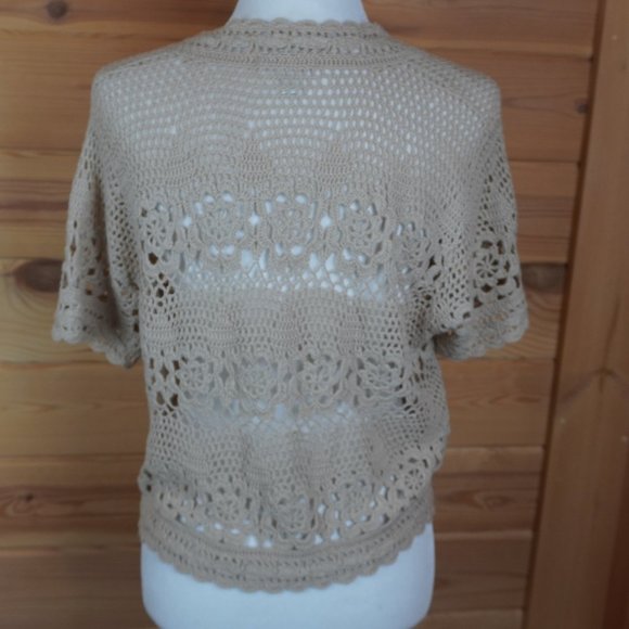 Dress Barn Tan Knit Cardigan Top‎ Size Large Petite - Picture 4 of 7